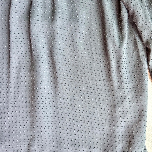 LOFT Petites Swiss Dot Velvet Trim Black Long Sleeve Blouse Size SP - Picture 8 of 11